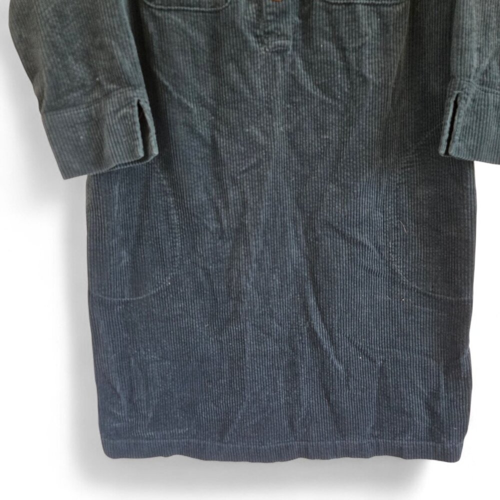 J. Jill XS Petite Corduroy Shirt Dress Teal Blue 3/4 Sleeve Pockets - Picture 8 of 14